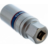 Свечная шестигранная головка с резиновым фиксатором 3/8", 21мм, 70мм KING TONY 363521