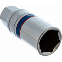 Свечная шестигранная головка с резиновым фиксатором 3/8", 21мм, 70мм KING TONY 363521