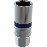 Свечная шестигранная головка с резиновым фиксатором 3/8", 21мм, 70мм KING TONY 363521