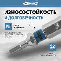 Набор бит (HEX 3; 50 мм, сталь S2) 10 шт. GROSS 11462