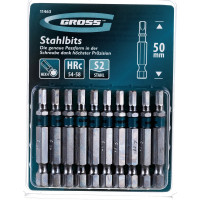 Набор бит (HEX 4; 50 мм, сталь S2) 10 шт. GROSS 11463