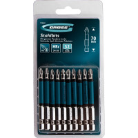 Набор бит (Ph2; 70 мм, сталь S2) 10 шт. GROSS 11262