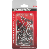 Заклепки RAL 8017 (3.2х8 мм; темно-коричневый) 50 шт. MATRIX 40670