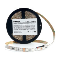 Cветодиодная LED лента FERON 60SMD(5050)/м, 14.4Вт/м, 5м, IP65, 12V, RGB LS607 27651