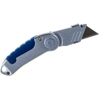 Технический складной нож, трапециевидные лезвия 19мм 3 шт, металлический корпус КОБАЛЬТ 245-039