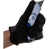 Технический складной нож, трапециевидные лезвия 19мм 3 шт, металлический корпус КОБАЛЬТ 245-039