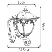 Садово-парковый светильник, четырехгранный на стену вверх 60W E27 230V, черное золото Feron PL4071 11483