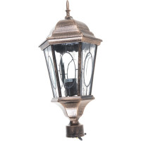 Садово-парковый светильник, шестигранный на столб 60W E27 230V, черное золото FERON PL152 11321