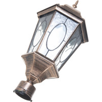 Садово-парковый светильник, шестигранный на столб 60W E27 230V, черное золото FERON PL152 11321