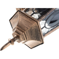 Садово-парковый светильник, шестигранный на стену вниз 60W E27 230V, черное золото FERON PL161 11328