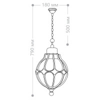 Садово-парковый светильник FERON PL3705 круглый на цепочке 60W 230V E27, черное золото 11369