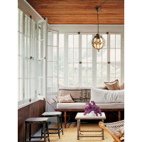 Садово-парковый светильник FERON PL3705 круглый на цепочке 60W 230V E27, черное золото 11369