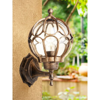 Садово-парковый светильник, круглый на стену вверх 60W 230V E27, черное золото Feron PL3801 11350