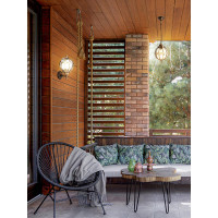 Садово-парковый светильник, круглый на стену вверх 60W 230V E27, черное золото Feron PL3801 11350