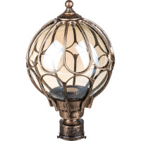 Садово-парковый светильник, круглый на столб 60W 230V E27, черное золото FERON PL3803 11360