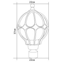 Садово-парковый светильник, круглый на столб 60W 230V E27, черное золото FERON PL3803 11360