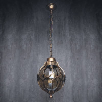 Садово-парковый светильник FERON PL3805 круглый на цепочке 60W 230V E27, черное золото 11370