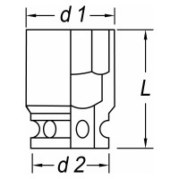 Головка торцевая ударная 6-ти гранная, тип N30K-13 (13 мм; 3/8'') NORGAU 064021013