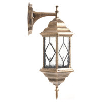 Садово-парковый светильник, шестигранный на стену вниз 60W E27 230V, черное золото Feron PL122 11344