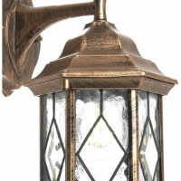 Садово-парковый светильник, шестигранный на стену вниз 60W E27 230V, черное золото Feron PL122 11344