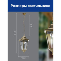 Садово-парковый светильник FERON 6205/PL6205 шестигранный на цепочке 100W E27 230V черное золото 11143