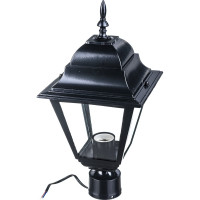 Садово-парковый светильник, четырехгранный на столб 100W E27 230V, черный Feron 4203 11028