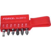 Г-образный комплект бит с отверткой FORCE 1/4 8 предметов 2081A