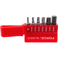 Г-образная отвертка с комплектом бит FORCE 6-гранные 8 предметов 2081B