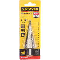 Сверло ступенчатое по металлу (4-30 мм; 14 ступеней; 100 мм) STAYER 29660-4-30-14
