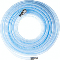 Пневматический шланг STELS ПВХ, 10x16мм, 18 бар, армированный, прозрач., быстросъем, 30м// 57027