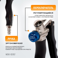 Обдувочный пистолет WIEDERKRAFT  с соплом 120 мм WDK-65167