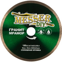 Диск алмазный сплошной по граниту, мрамору (180х22.2 мм) MESSER DIY 03.180.067