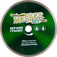 Диск алмазный сплошной по керамограниту (200х22.2/25.4 мм) MESSER DIY 03.200.008