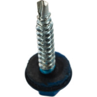 Кровельный саморез Tech-Krep КР сверло 4,8х35 RAL 5005 насыщенный синий 60 шт, коробка с окном 112381