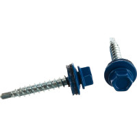 Кровельный саморез Tech-Krep КР сверло 4,8х35 RAL 5005 насыщенный синий 60 шт, коробка с окном 112381