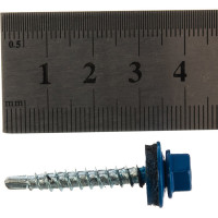 Кровельный саморез Tech-Krep КР сверло 4,8х35 RAL 5005 насыщенный синий 60 шт, коробка с окном 112381