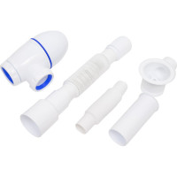 Сифон для кухни Unicorn 1.1/2"х40, с нержавеющей чашкой, прямоугольный перелив с универсальной гибкой трубой Юникорн B422 ИС.110311 534493