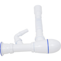 Сифон для кухни Unicorn 1.1/2"х40, нержавеющий выпуск, отвод для стиральной машины, с универсальной гибкой трубой, 40х40/50 B320V ИС.110315 533276