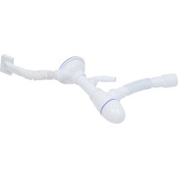 Сифон для кухни 3.1/2"х40, нержавеющий выпуск, отвод для стиральной машины, прямоугольный перелив с универсальной гибкой трубой, 40х40/50 Unicorn Юникорн B435V ИС.110320 534496