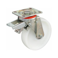 Колесо с вращающейся опорой, пластиной крепления и задним тормозом (200 мм; 750 кг) Tellure rota 686956
