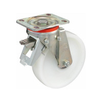 Колесо с вращающейся опорой, пластиной крепления и задним тормозом (200 мм; 750 кг) Tellure rota 686956