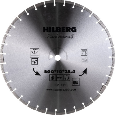 Диск алмазный отрезной Hilberg 500x25.4 Hard Materials Laser HM111