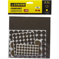 Набор самоклеящихся накладок на мебельные ножки Stayer COMFORT 125 шт, коричневые 40916-H125