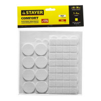 Набор самоклеящихся накладок на мебельные ножки Stayer COMFORT 175 шт, белые 40917-H175