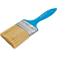 Флейцевая кисть, толщина 12мм, ПЭТ-щетина, нержавеющий обжим, пластиковая ручка, ширина 70мм МASTER COLOR 30-0204