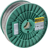 Стальной трос в полимерной оболочке STAYER 3 мм L=200 м 30410-30