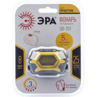 Налобный фонарь ЭРА GB-701 Практик 5Вт COB, 3xAAA, сенсор Б0027819