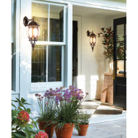 Садово-парковый светильник, восьмигранный на стену вниз 100W E27 230V, черное золото Feron 8102 11245