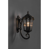 Садово-парковый светильник, четырехгранный на стену вверх 60W 230V E27, черное золото Feron PL102 11294