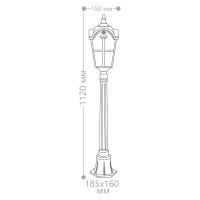 Садово-парковый светильник, столб четырехгранный 60W 230V E27, черное золото Feron PL107 11299